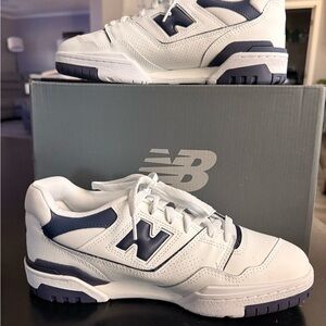 New Balance 550 Sneakers in White/Purple Color